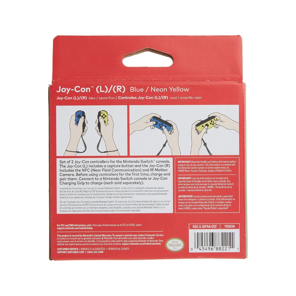 Nintendo Blue & Neon Yellow Joy-Con (L-R) Controllers – Precision and Versatility