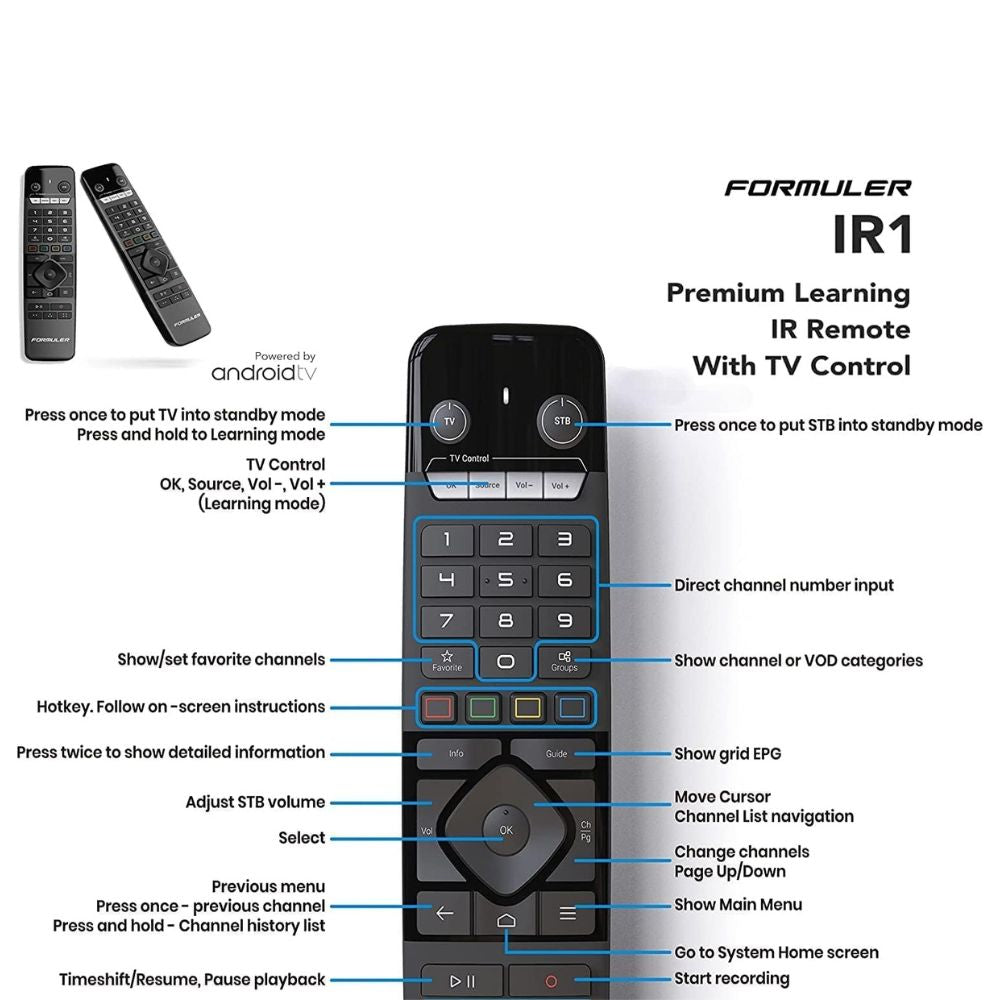Formuler Z10 Android TV Box - 4K UHD, 2GB RAM, 8GB Storage, Dual-Band Wi-Fi