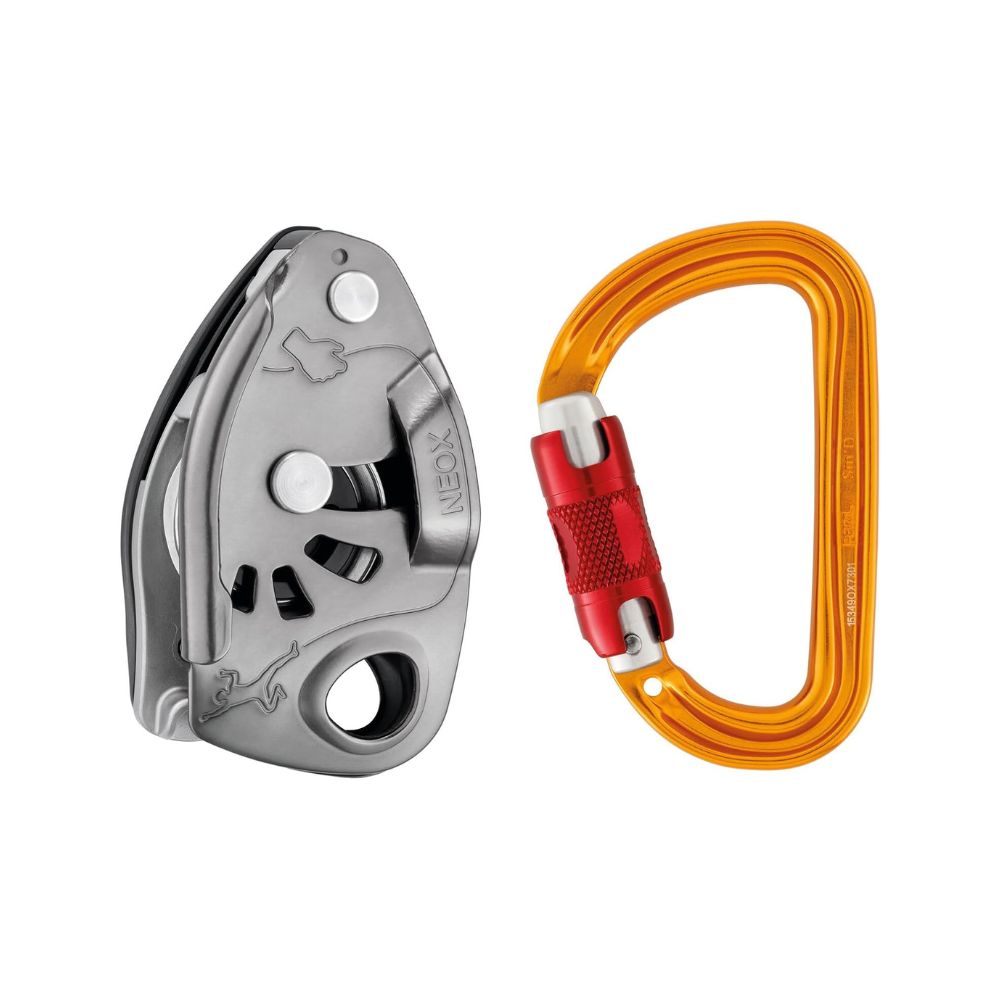 PETZL NEOX Belay Device with Cam-Assisted Blocking, 235g, 8.5-11mm Rope Compatibility