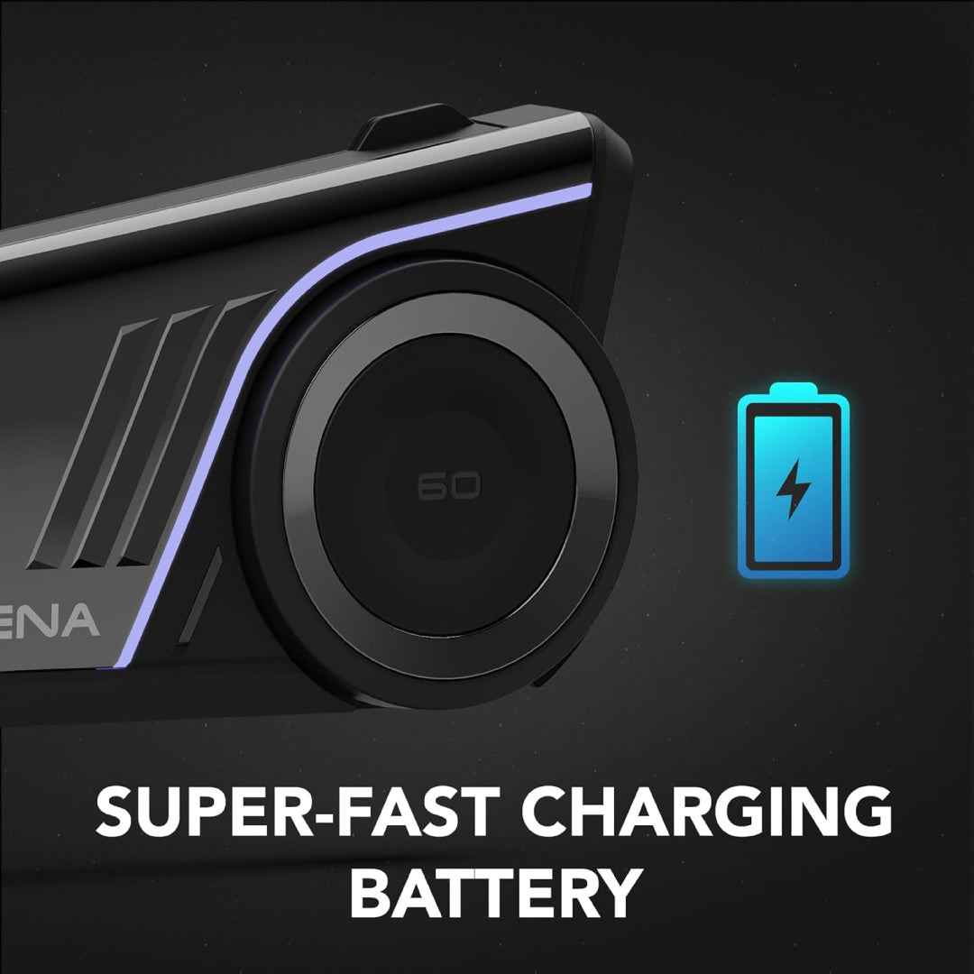 Sena 60S Motorcycle Communication Headset - Bluetooth, Mesh Intercom & Harman Kardon Sound | Dual Pack