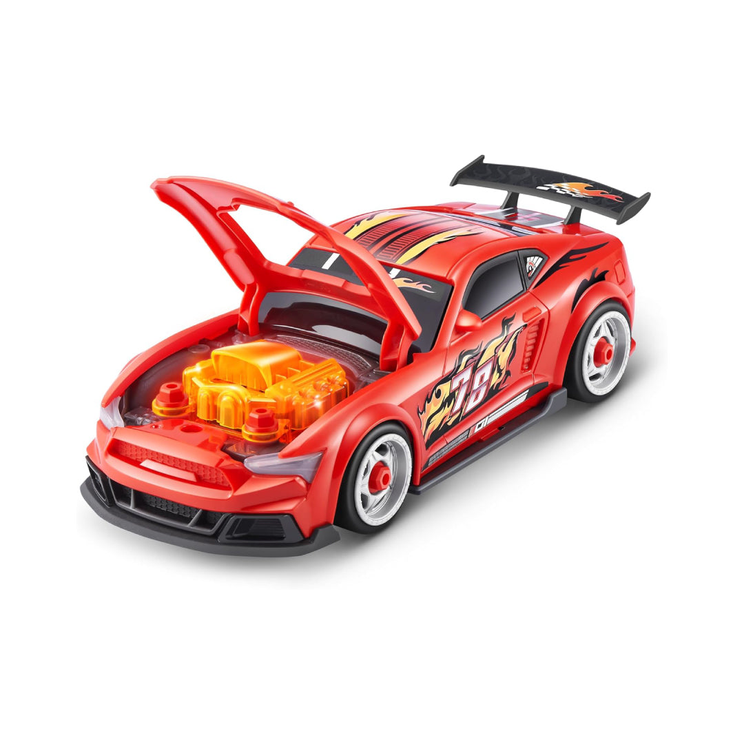 Zuru Metal Machines Speed Heroes Red – Buildable Race Car Toy with 20+ Surprises