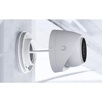 Ubiquiti G5 Turret Ultra wall mounting view – easy installation setup with weather-resistant enclosure and secure cable management.