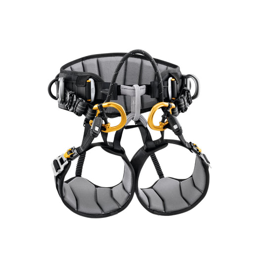 SEQUOIA SRT tree climbing harness with gated carabiners and padded support
