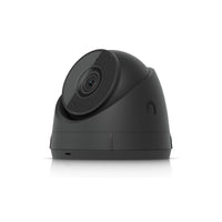 Angled front view of AI 2K Dome Security Camera in matte black featuring 102.4° wide viewing angle, AI detection, and infrared LED for 30 m night vision performance.