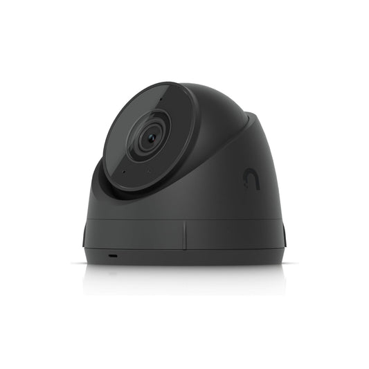 Angled front view of AI 2K Dome Security Camera in matte black featuring 102.4° wide viewing angle, AI detection, and infrared LED for 30 m night vision performance.