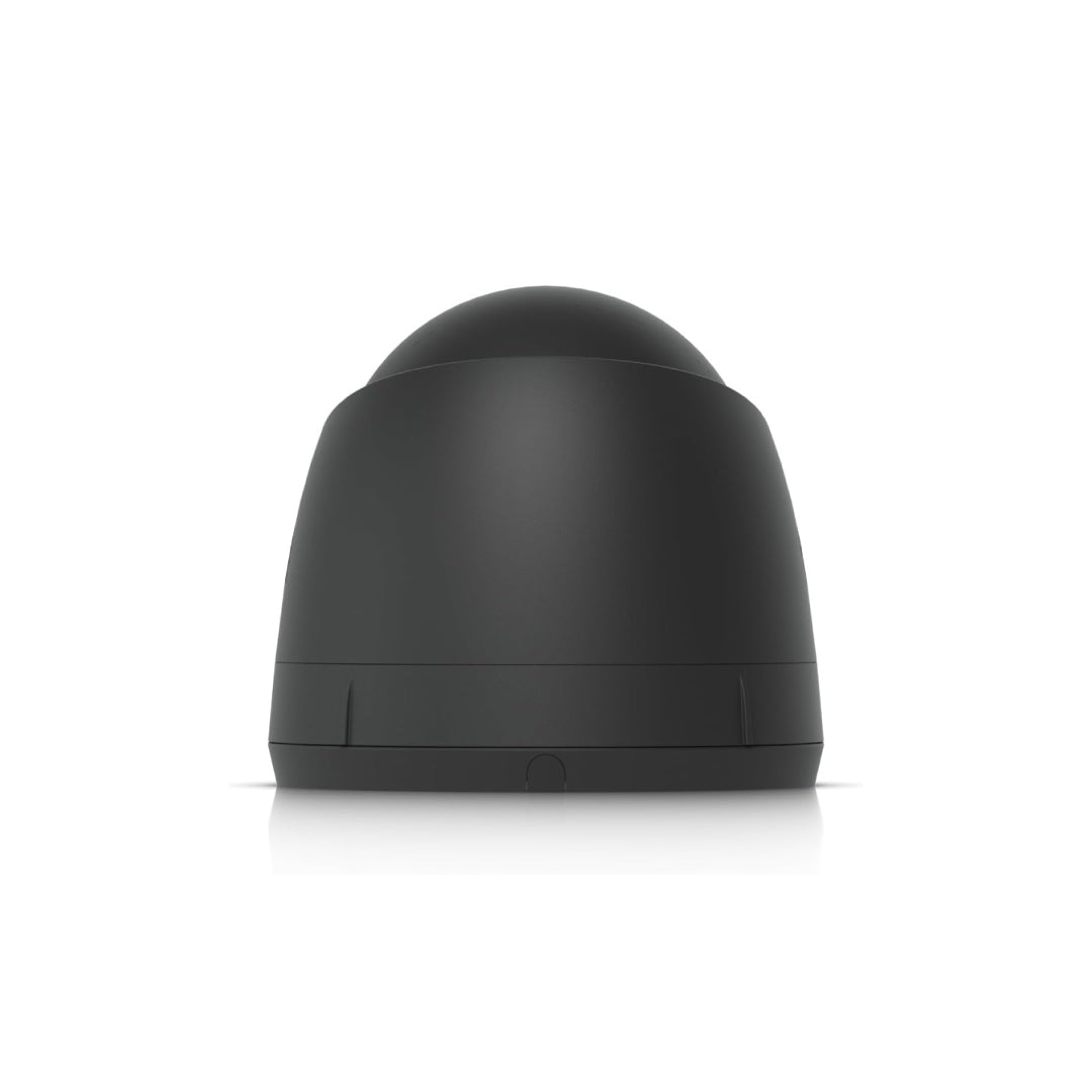 Rear view of AI 2K Dome Security Camera in black color highlighting compact housing and smooth curved design for discreet indoor or outdoor surveillance setup.